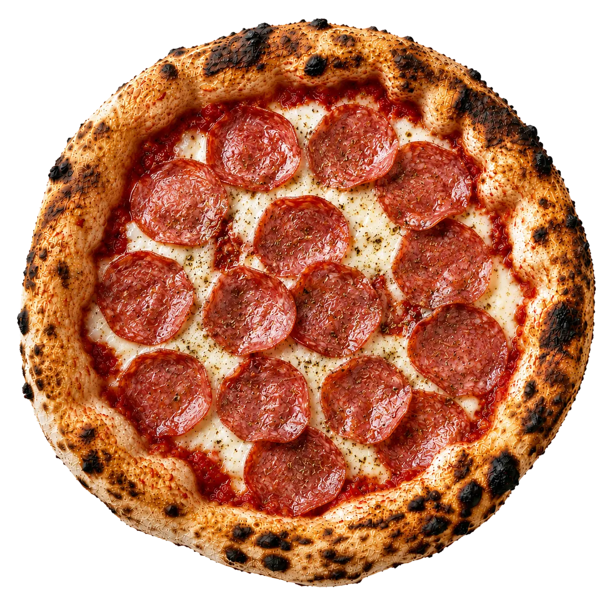 Pizza Salami von oben