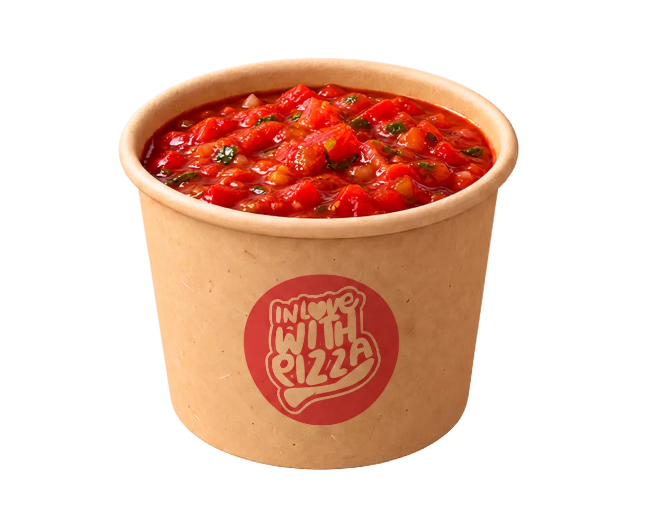 Becher mit stückiger, scharfer Tomatensalsa