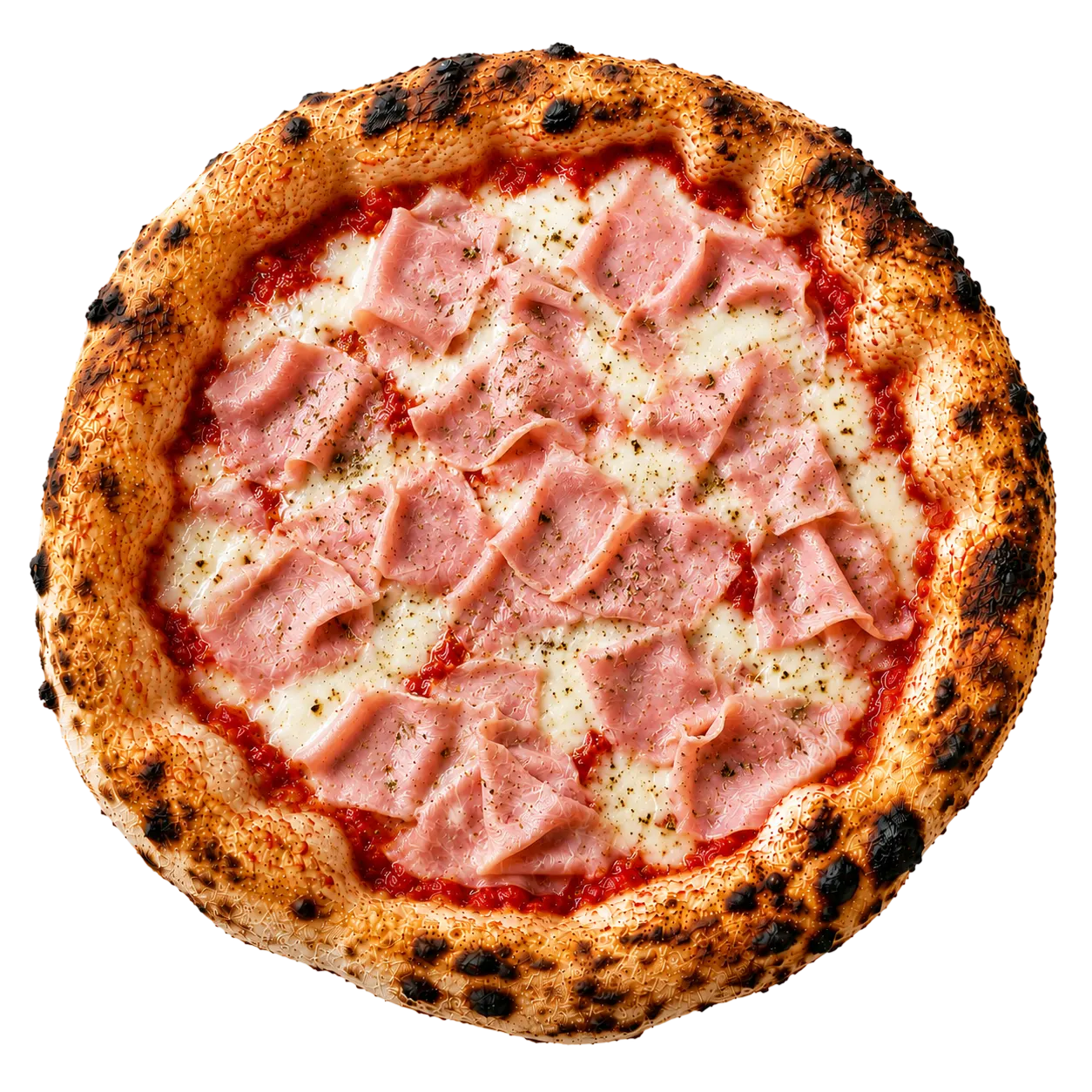 Pizza Schinken von oben